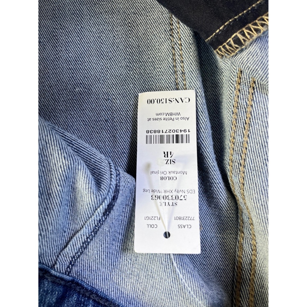 White House Black Market High Rise Wide Leg Sailor Button Jeans Montauk Blue 4R - Picture 12 of 16